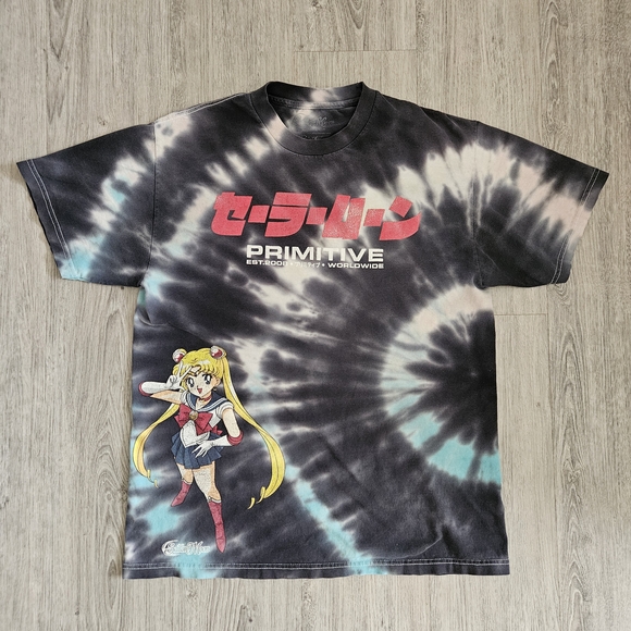 Primitive Other - Primitive Men's Black Tie-Dye Sailor Moon Tee